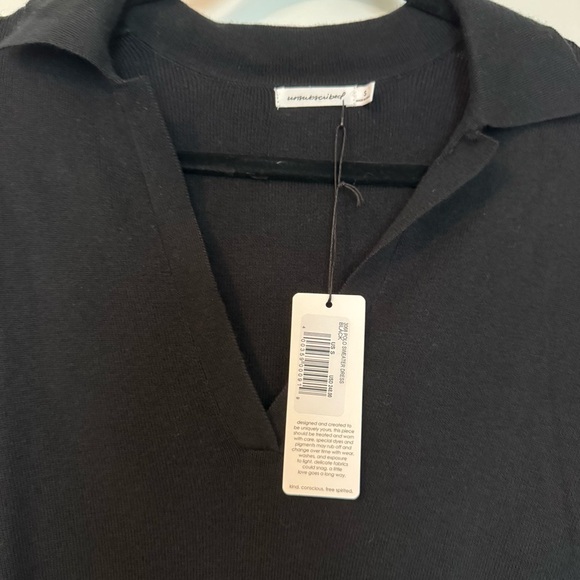 Unsubscribed Polo Cashmere Sweater Dress Black Midi Dress - Picture 6 of 7